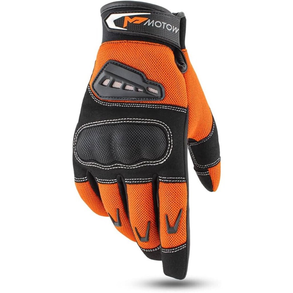 Motow Motorcycle Gloves Twist 2 Orange/Black Sz S‎